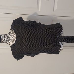 NWT Monteau Black and White Polka Dot Blouse